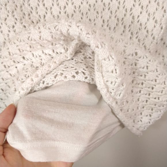 Christina White Crochet Three Quarter Length Shirt - Picture 4 of 7